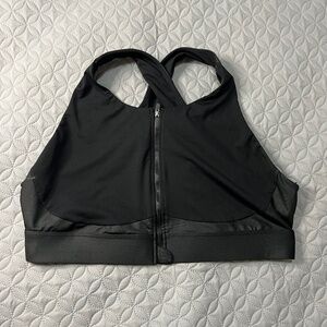 2X Black Fabletics Sports Bra w Front Zipper